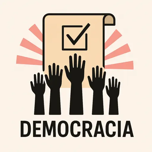 Ilustración abstracta representando democracia y conexión